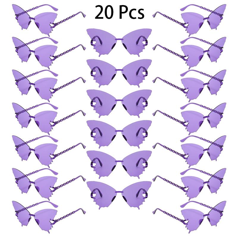 20 Pcs Rimless Butterfly Shaped Sunglasses Women  New In Fashion Multicolor Decor Sun Glasses Trendy Stylish Lady Shades