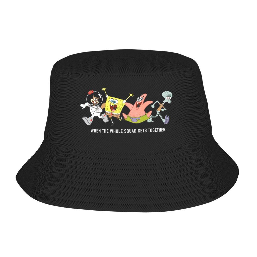 Spongebobs Bucket Hat  Hawaii Fisherman Caps Soft Fold Hunting Sunscreen Hats For Couple Funny Graphic Cap