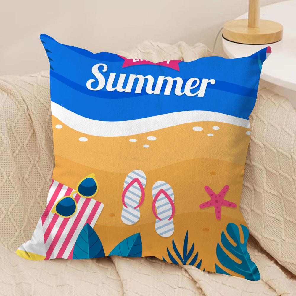 

Summer Cushion Cover Soft Plush Throw Pillow Cover DoubleSided Printed Cushion Case Sofa Home Decor 30x30cm