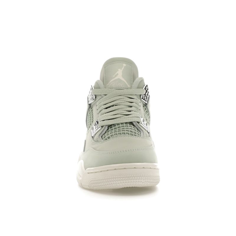 Air Jordan 4 Retro Abundance / Seafoam Women Sneakers Green Sail Metallic-Silver HV0823-003