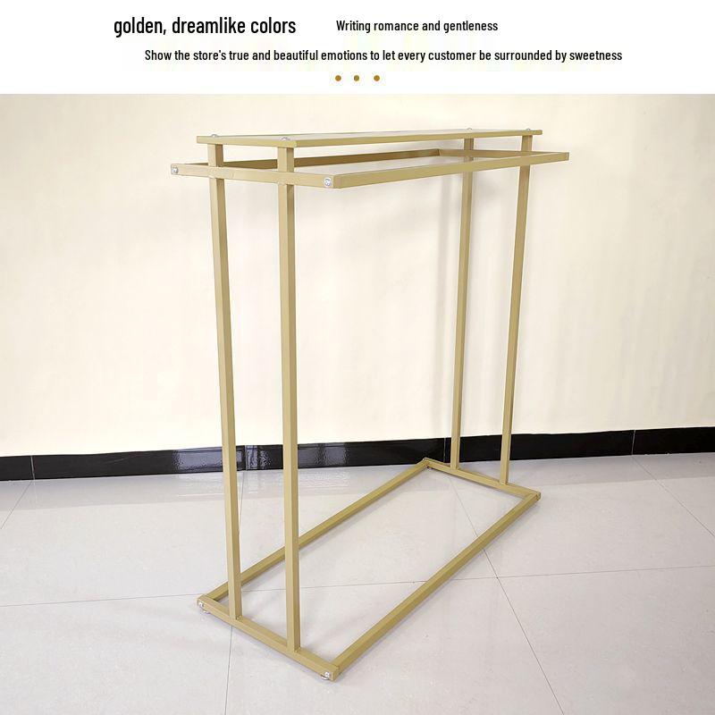 Double Row Floor-Standing Clothing Display Rack for Men & Women