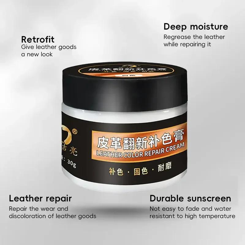 Car Seat Scratch Leather Repair Paint Shoe Cream Coloring for Bag Sofa 30g Brown Leather Dye Repair Restoration Color Change