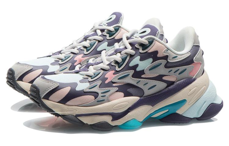 Li Ning CF Tracing Cushioning Rebound Low top Casual Shoes Women's Portuguese Gray Purple AGLR166-3