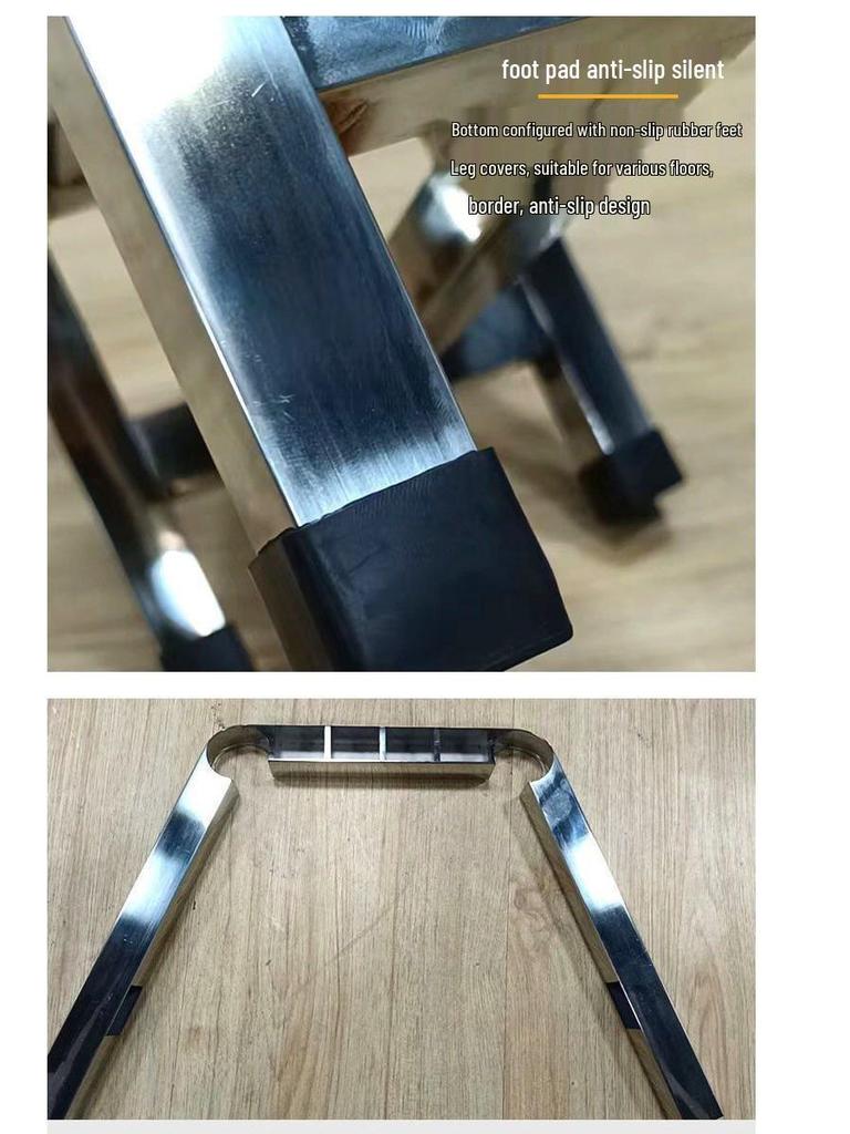 Non-slip Stainless Steel Shower Stool for Elderly - Square, Four-legged Design