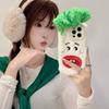 Green Hair Plush Warm Phone Case Is Suitable for Apple 16promax Lens Holder 13/12PRO Anti-drop 11.