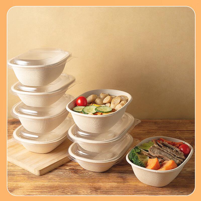 Jinyuanyuan Umweltfreundliche Biologisch Abbaubare Zuckerrohrzellstoff-Takeout-Behälter (50er Packung)