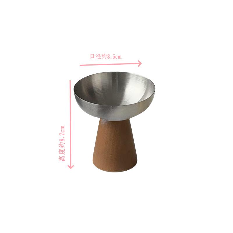 

Stainless Steel Bowl Cup Wooden Gem Goblet Dessert Cake Ice Cream Bowl Household Fruit Salad Bowl, Pudding Ice cream cup 200ml