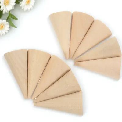 

10Pcs Wooden Cone Shape DIY Craft Accessories Unpainted 2.5x5.3cm Ring Holder Display Stand Jewelry Organizer Decoration 5.3X2.5X2.5CM
