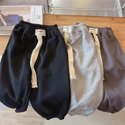 Spring Autumn Kids Boys Pants 1-8 Years Childrens Loose Casual Boys Sports Pants Solid Versatile Toddler Boys Pants