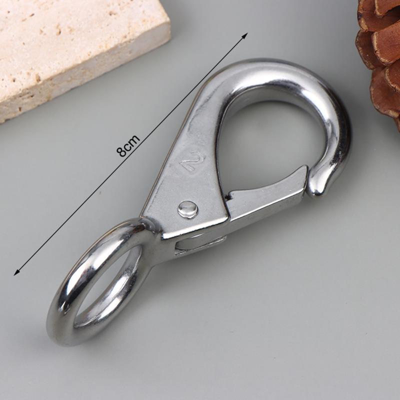 

Heavy Duty Stainless Steel 304 Spring Snap Hook Rigid Loaded Fixed Eye Clip Carabiner Universal Marine Boats Clip Dock Hardware