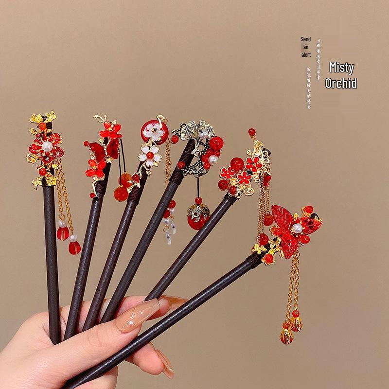 Elegant Ancient-Style Tassel Hairpin for Women - Versatile Hanfu & Step-Shaking Design