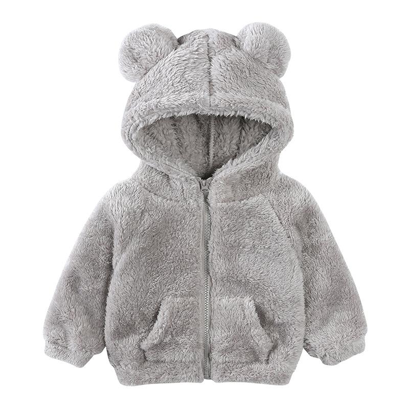 Toddler Baby Boys Girls Winter Coat Bear Ears Hoodie Jacket Thicken Warm Outwear Children Sweatshirt