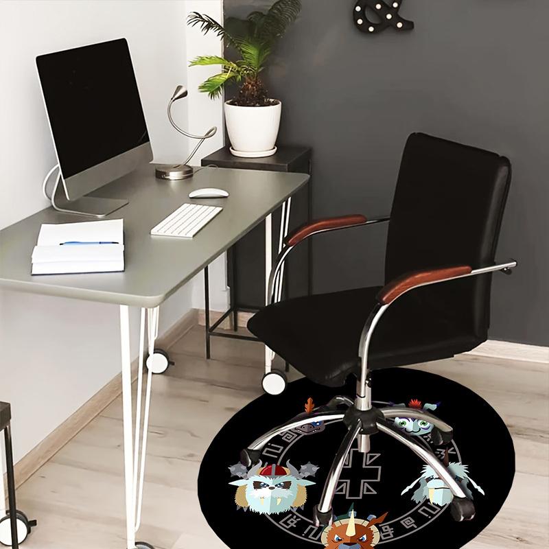 

1pc Fantasy Beast Emblem Round carpet, Made of Polyester,Perfect for Decorating Office Chairs, Living Rooms,fplt275 80cm by 80cm