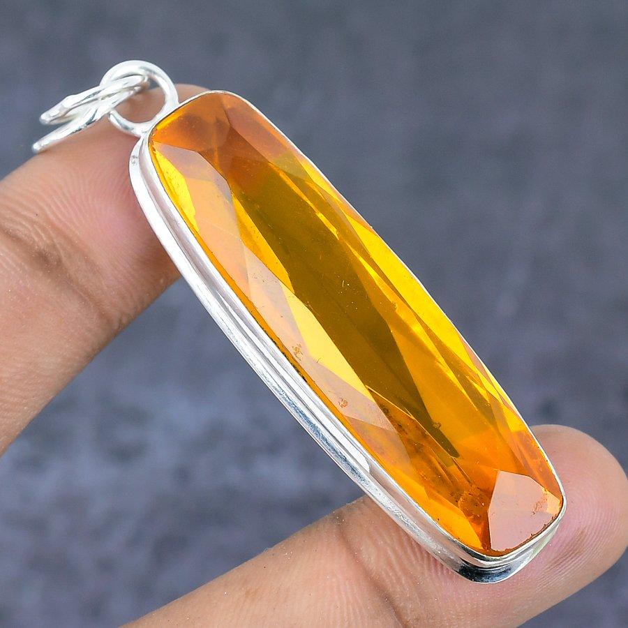 Pink Rubillite Gemstone Handmade 925 Sterling Silver Jewelry Pendant 1.97" B0b85