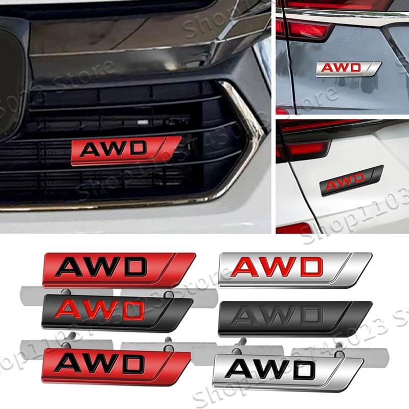1Pc 3D Metal AWD Logo Car Front Grille Emblem Sticker Decor For Coolray Emgrand Panda Tugella Trunk Rear Tailgate Accessories