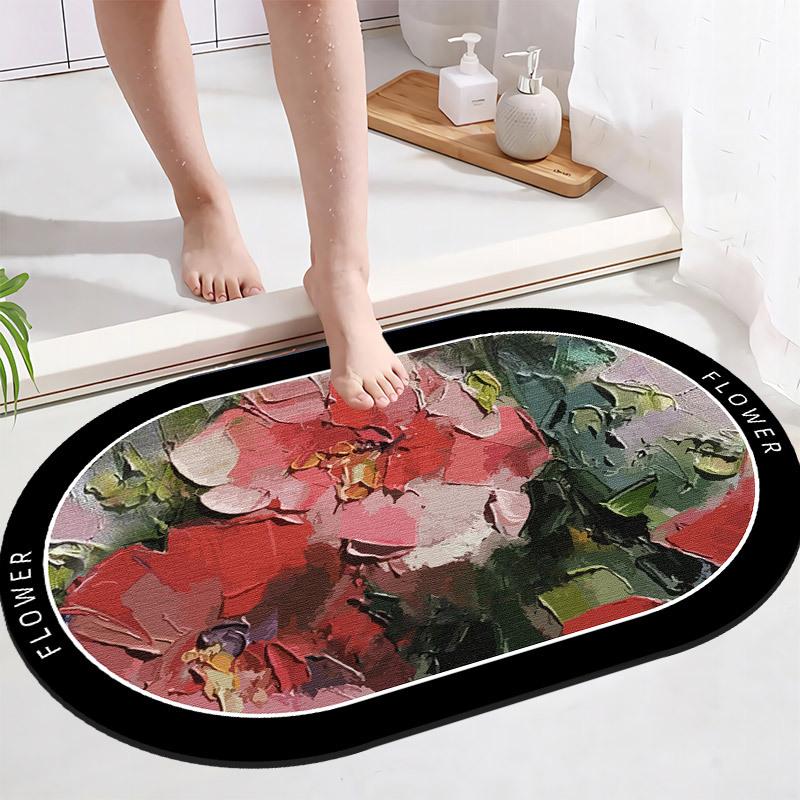 Toilet Absorbent Floor Mat Bathroom Door Absorbent Anti Slip Foot Mat Toilet Carpet
