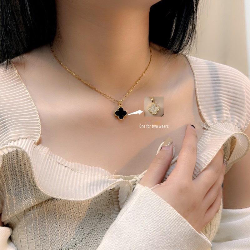 Elegant Pearl Necklace: Fashionable, Lightweight, Non-Fading Titanium Steel Clavicle Chain for Women