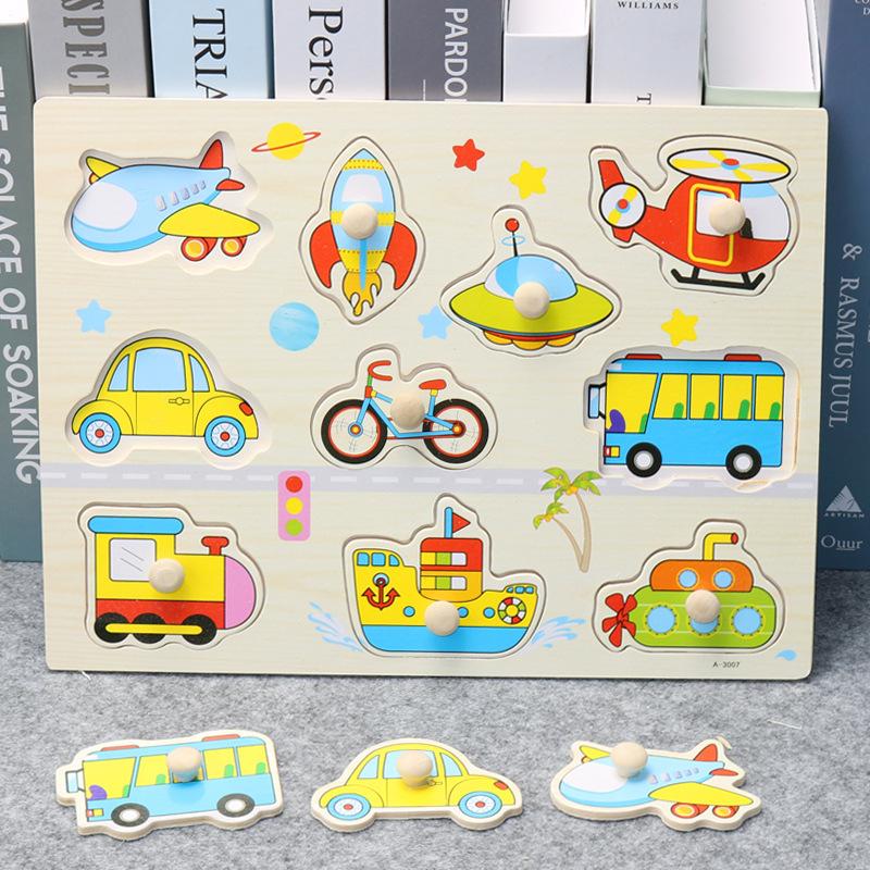 Children'S Montessori Early Education Panel Hand Grab Board 1-2 Years Old 3 Babies Wooden Puzzles Enlightenment Cognitive Pairing Educational Toys