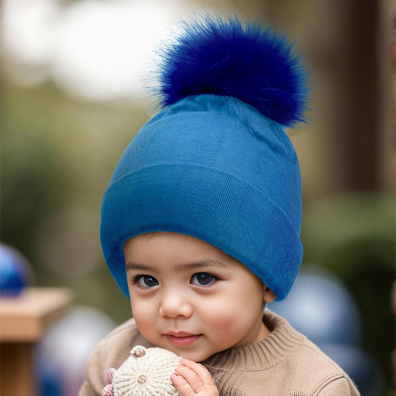 Baby Winter Warm Hats Toddler Pom Pom Beanie Knit Soft Caps For Boys Girls Cotton Elastic Children Bonnet Hat Beanies Girls Caps