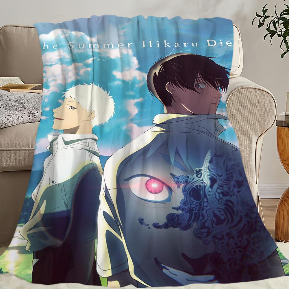 Anime T-The Summer Hikaru Died Blanket Blanket for Couch Sofa Travel Home Hiking Picni Bed Beding Flannel Blanket Birthday Gift