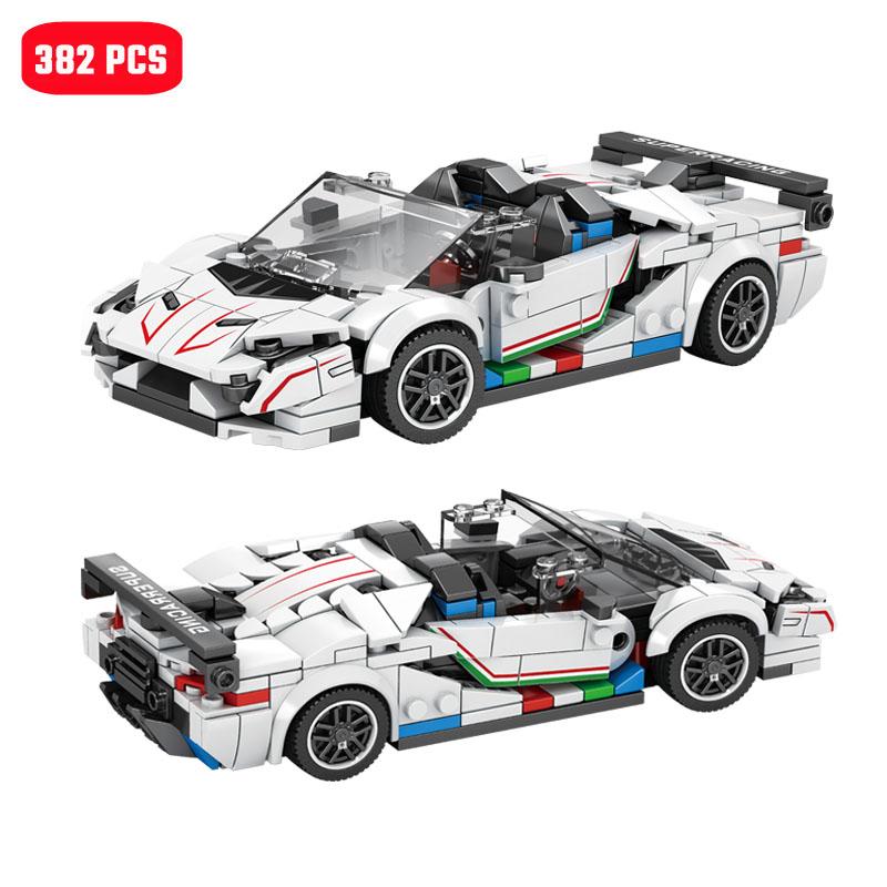 Non-Toxic Creative Ideas City Famous Racing Vehicle Model Building Blocks Moc Sports Car Assembly Bricks Kids Toys For Children Birthday Gifts