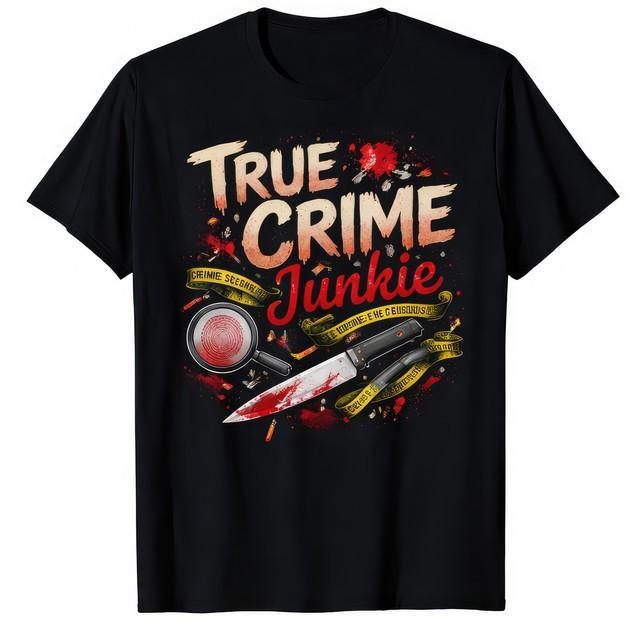 True Crime Addict Junkie Enthusiast Graphic T-Shirt XXL