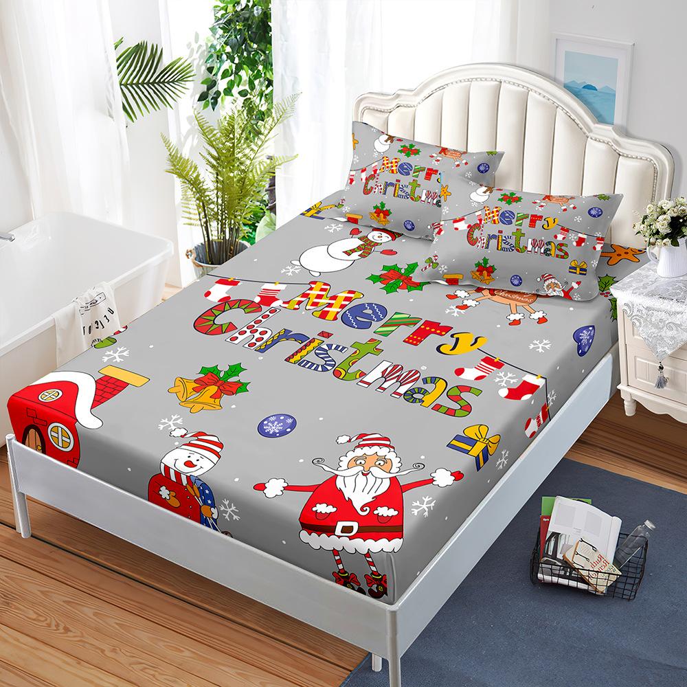 Blatt Dreiteilige Tagesdecke Kissenbezug Weihnachten Matratzenschutzhülle