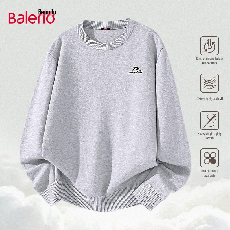 Baleno Men's Heavyweight Round Neck Pullover Sweater