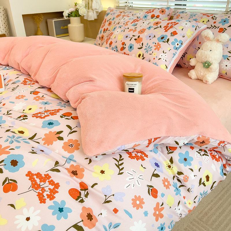 Winter Skin-Friendly Thick Milk Velvet Duvet Cover - Cozy, Warm & Ideal for Sleeping Naked in Dorms
