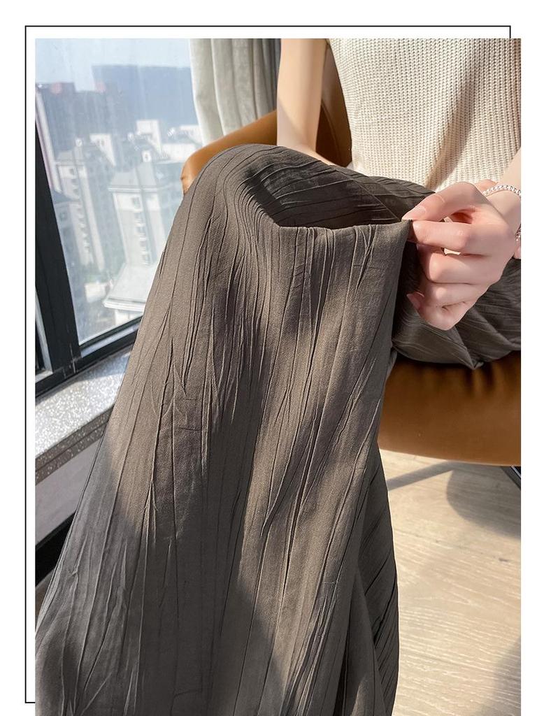 Women's Summer Ice Silk Wide-Leg Pants - Lightweight, Loose, Sun-Protective, Casual Fit