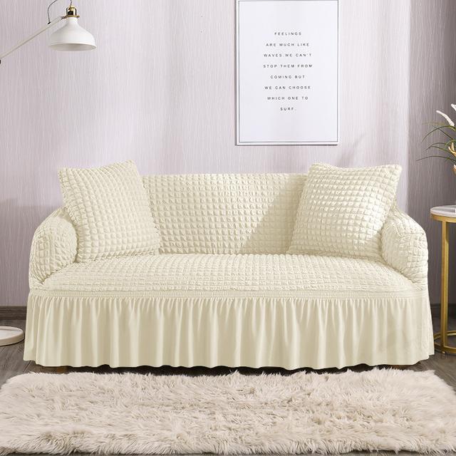 European Jacquard Sofa Cover Sofa Cover Fabric Solid Color Lightweight Luxury Full Set Living Room