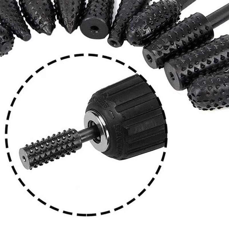 Efficient Hexagonal Shank Rotary Burr Rasp Set for Professional Wood Carving Sculpting & Detailed Finishing In Woodwork