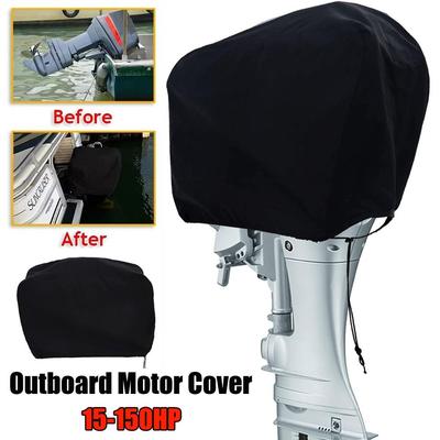 15-150HP Full Outboard Engine Cover 210D Oxford Cloth Sun Protection Motor Engine Boat Cover Anti-scratch Dust Cover