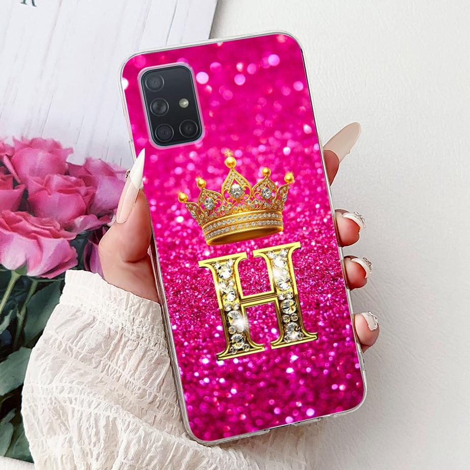 For Samsung Galaxy A51 A71 4G Case New Crown Letters Cover Soft Silicone Phone Case For Samsung A51 A 31 41 71 Back Cover Fundas
