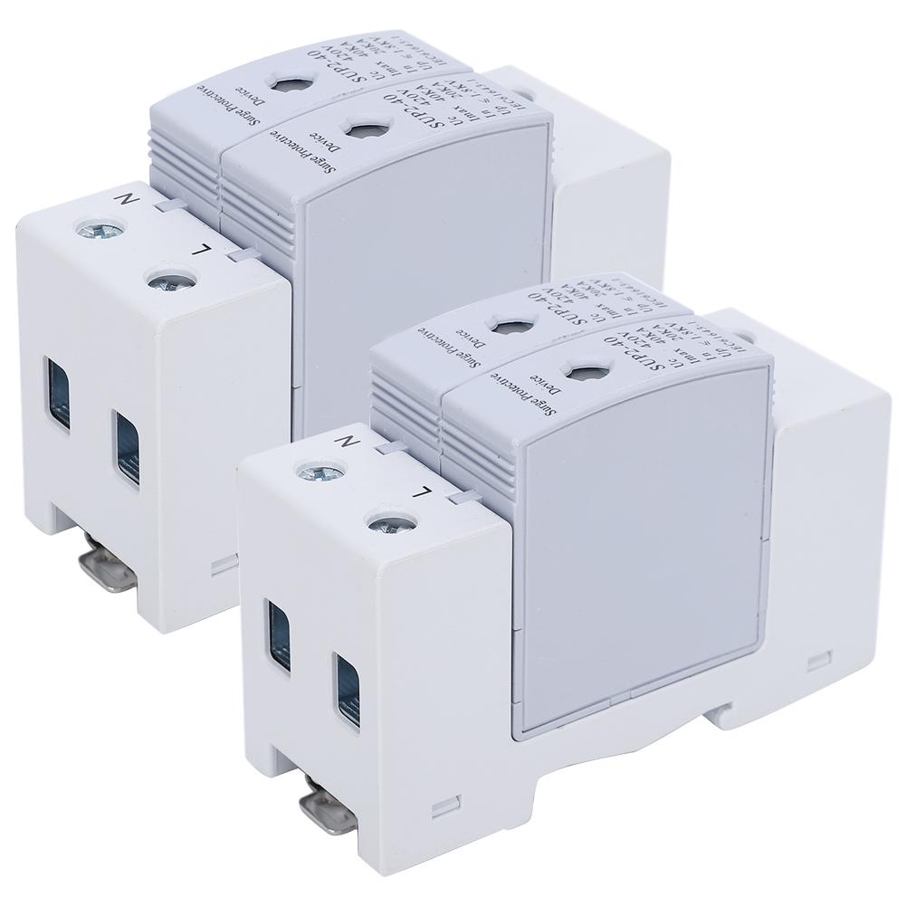 2Pcs Surge Protection Device AntiThunder Electronic Component SUP240 2P 40KA 420V AC