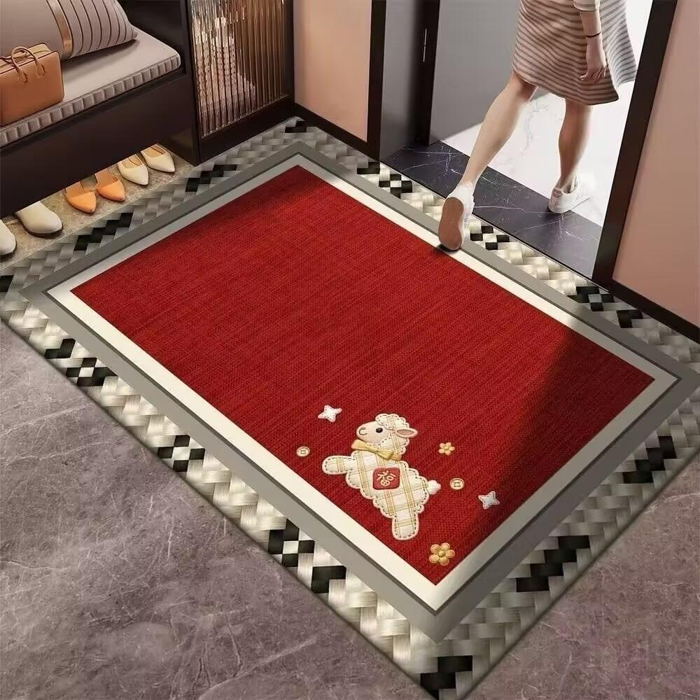 Cartoon Lamb Chinese Sheep Year Floor Mat Sheep Printed Welcome Door Mat Spring Festival