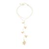 Ingemark Simple Sexy Leaf Long Tassel Pendant Choker Necklace for Women Fashion Statement Y Shape Chest Chain Party Jewelry Gift