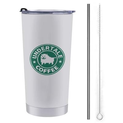 Undertale Annoying Dog Tumbler Mug Coffee Cup Convenience Store Cup Insulated Water Bottle for Direct Drinking, Stainless Steel with Lid, Portable Str