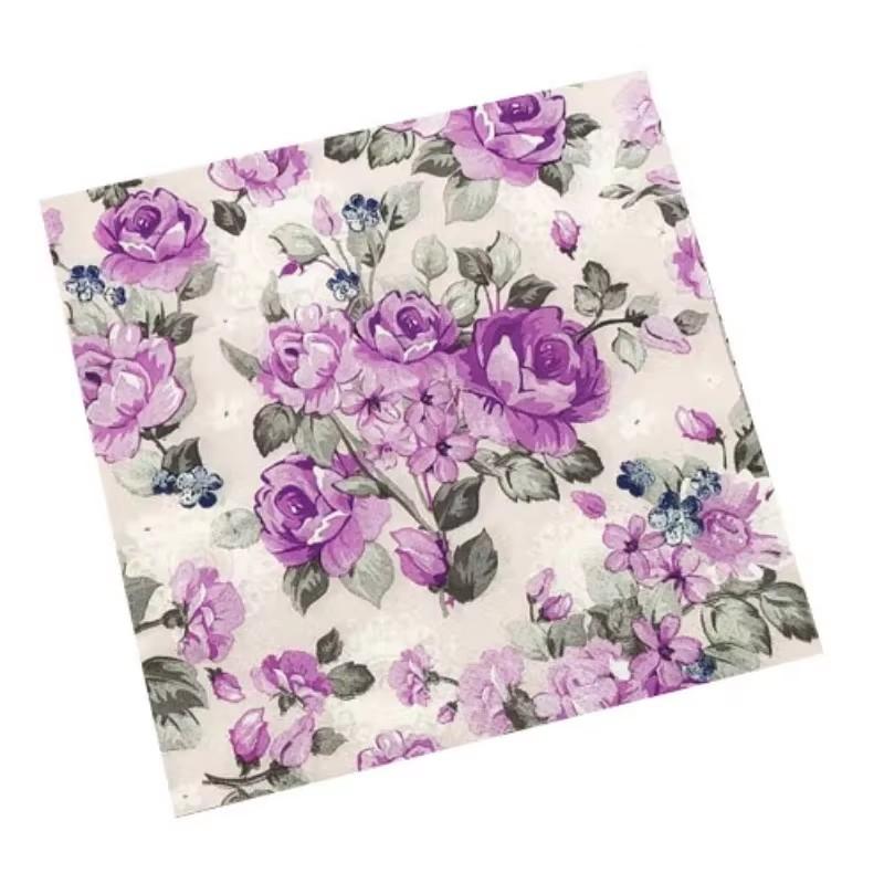 20pcs/pac Floral Printed Paper Napkins for Wedding Colorful Facial Tissues for Party Table Setting Disposable Dinner Napkins