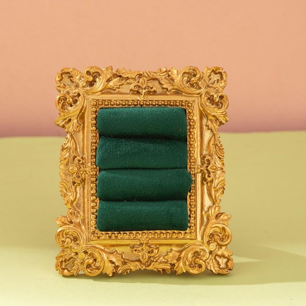 Resin Frame Jewelry Display Stand Velvet Ring Display Stand Photo Frame Earring Holder Daily
