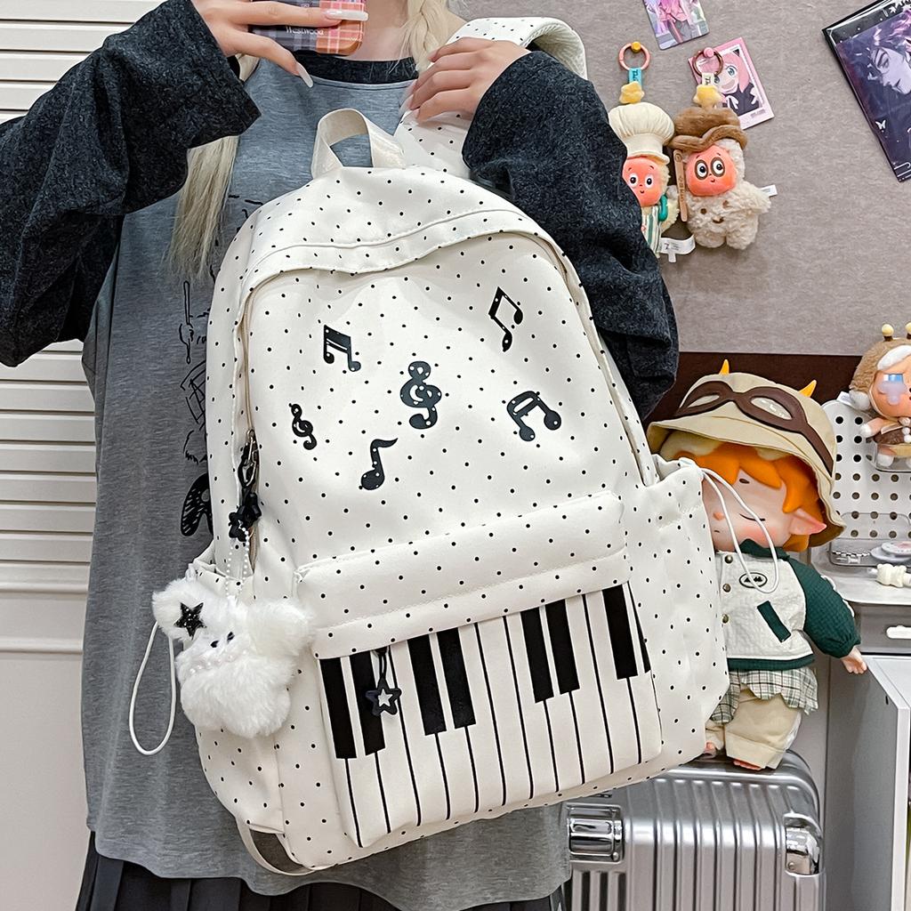 Schoolbag New Schoolbag Female Junior High School Student Simple High School Girl Personality Piano Backpack College Student Commuter Backpack