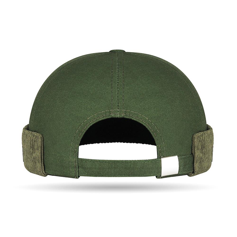 Unisex Beanies Without Visor Splicing Corduroy Docker Cap Landlord Hat Adjustable Brimless Hat Hip Hop Casual Dome Melon Cap