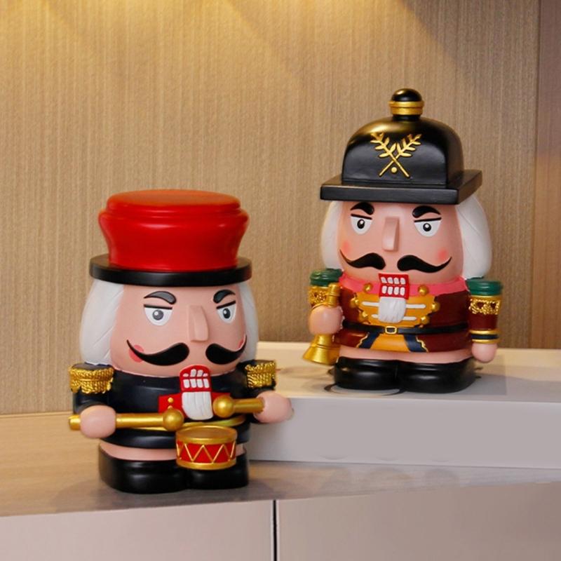 Harze Nussknacker Figur Spardosen Harze Weihnachtsdekoration und Praktisches Geschenk für Kinder