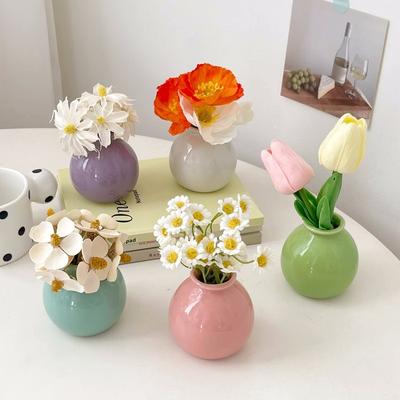 Aesthetic Flower Vases Mini Ceramics Vase Flower Arrangement Vase Nordic Flower Bottle Desktop Ceramic Plant Pot Home Decor