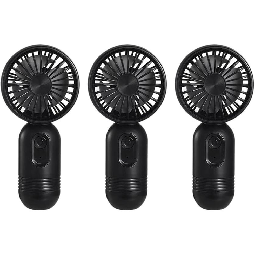 Mini Portable Fan 3 Pack, Cute Handheld Battery Operated Lightweight Small Personal Fans with 3 Speeds and USB Rechargeable Eyelash Fan for Stylish