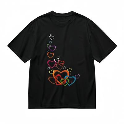 Damen Ganzjahres-Trend Klassisches T-Shirt Lebendige Herz-Kollektion Design T-Shirt