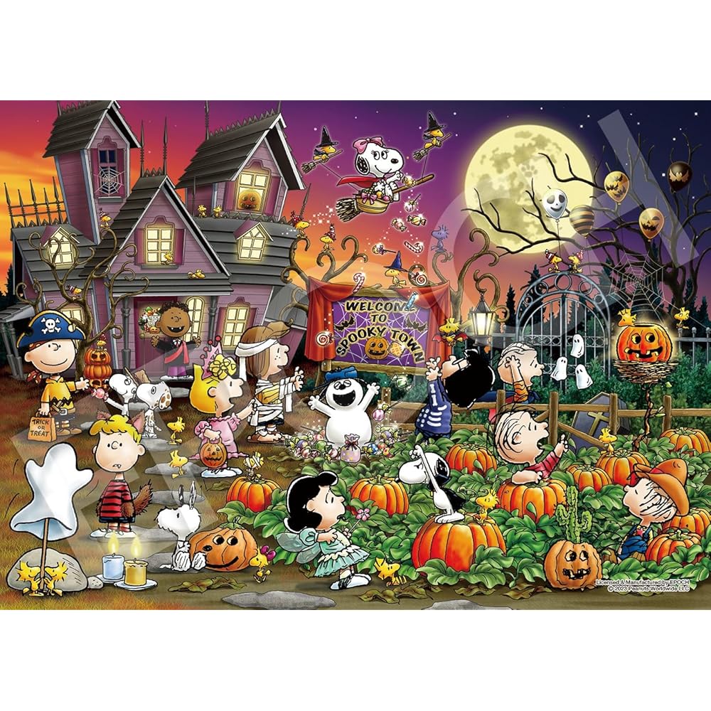 EPOCH Peanuts Halloween Night Jigsaw Puzzle 500 Pieces with Glue and Spatula 38x53cm