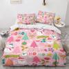 Rabbit Comforter Cover Full,Pink Floral Bedding Sets Girls Women Cute Bunny Duvet Cover Bedroom Decor 3Pcs With 2 Pillow Case