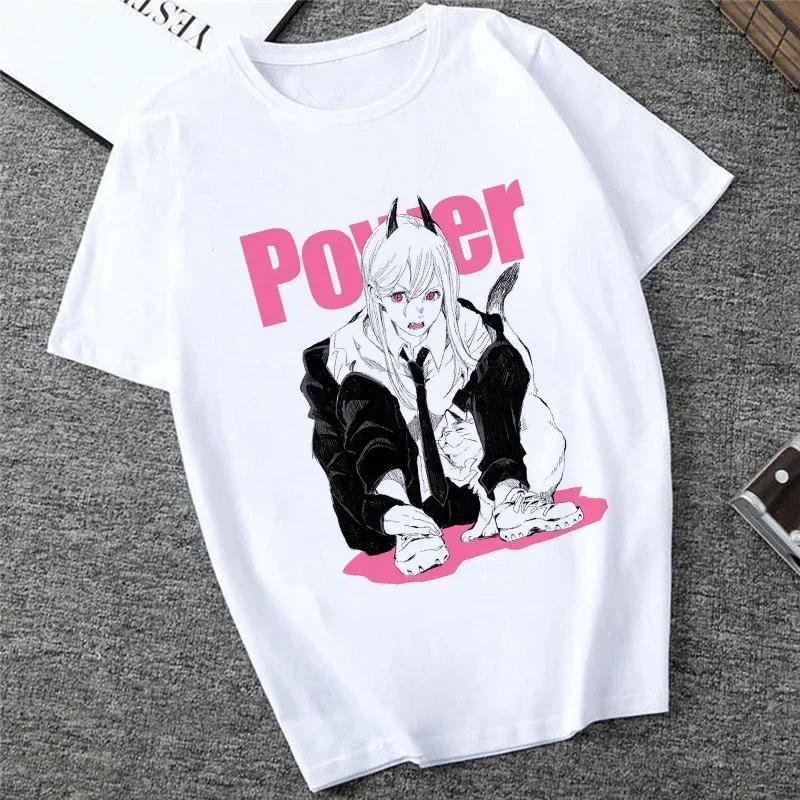 Chainsaw Unisex Anime Denji Pochita Makima Printed Tshirt Unisexs and Womens Tshirt Unisexs Top Sports Tshirt Unisexs Tshirt Summer