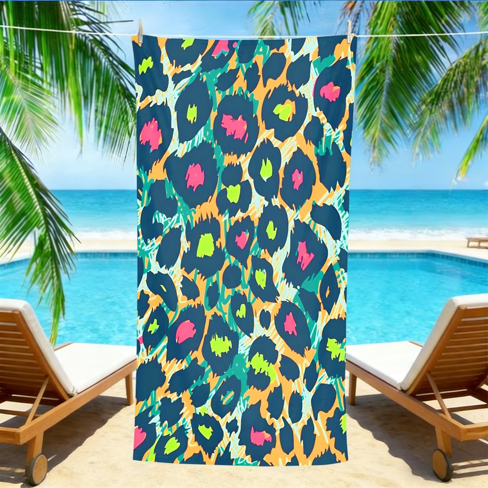 

Neon Leopard Print Beach Towel – Oversized Quick Dry Sand Free with Bold Color Print W40*H60(CM)